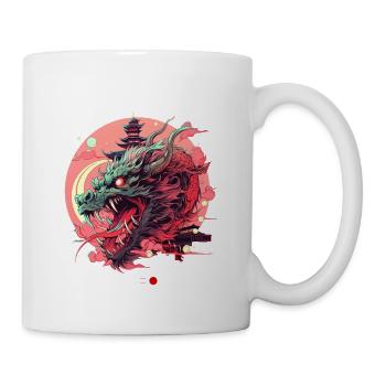 Tokio Asien 80er Japanischer Retro Drache Drachen - Tasse - Weiß - Rechts
