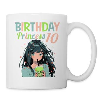 Anime Mandga Boba Bubble Tea 10. Geburtstag - Tasse - Weiß - Rechts