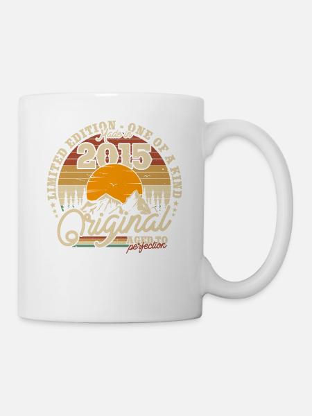 Geburtstagsfreude: Vintage 2015, 8/9 Jahre - Tasse - Weiß