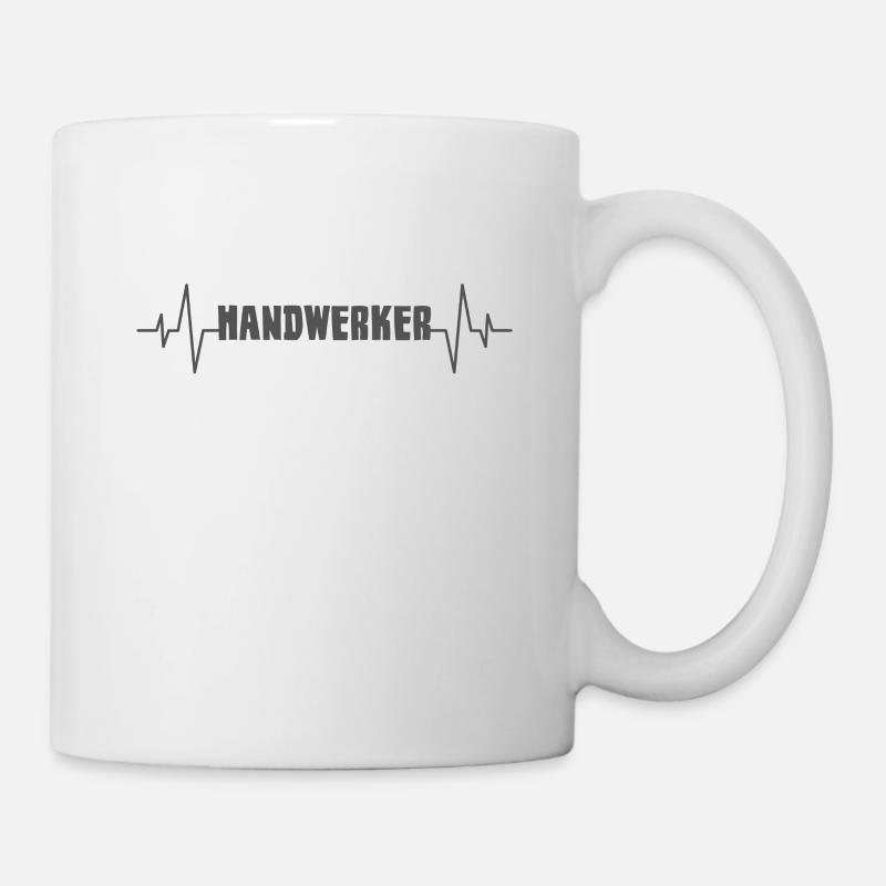 Handwerker Herzschlag - Tasse - Weiß