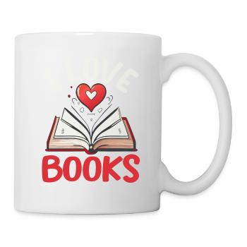 J’aime les livres coeur lecture amateurs de livres - Mug blanc - blanc - Droite