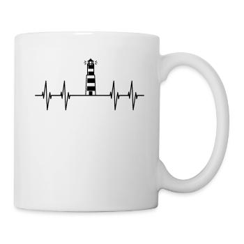 Heartbeat Lighthouse North Sea Coast Sea Sea Baltic Sea - Mug - white - Right