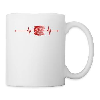 Palpitations cardiaques lecture de livre bibliothécaire rat de bibliothèque - Mug blanc - blanc - Droite