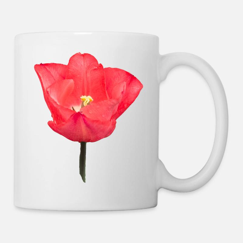Red tulip flower - Mug - white