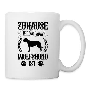 Irischer Wolfshund ist mein Zuhause Wolfhound - Tasse - Weiß - Rechts