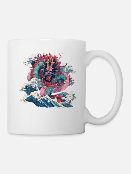 Tokio Asien 80er Japanischer Retro Drache Drachen - Tasse - Weiß