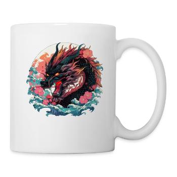 Tokio Asien 80er Japanischer Retro Drache Drachen - Tasse - Weiß - Rechts
