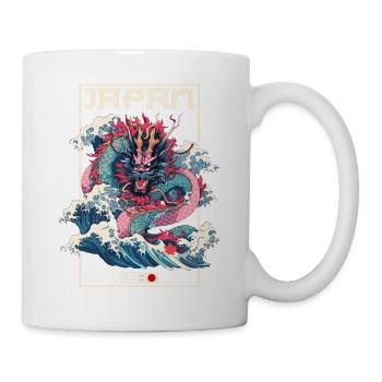 Tokio Asien 80er Japanischer Retro Drache Drachen - Tasse - Weiß - Rechts