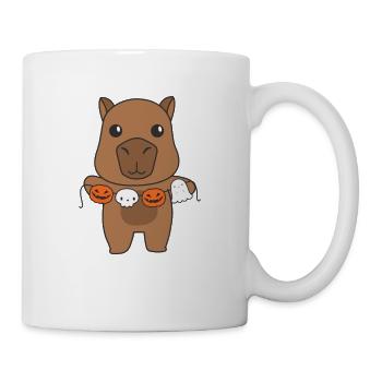 Capybara Happy Halloween Kürbis Geist Kostüm - Tasse - Weiß - Rechts