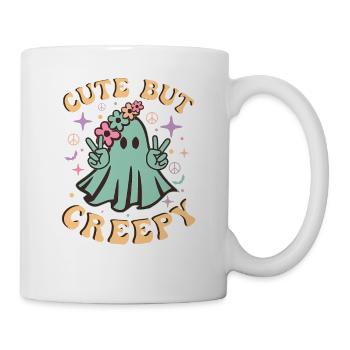 Retro Cute But Creepy Halloween Cute Ghost - Mug - white - Right