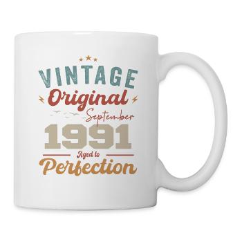 September 1991 Anniversary 1991 September Gift - Mug - white - Right