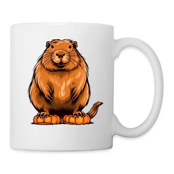 Capybara Citrouille Paresseux Costume de fête d’Halloween - Mug blanc - blanc - Droite