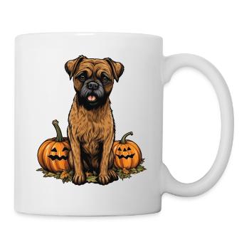 Border Terrier Chien Citrouille Paresseuse Halloween Party - Mug blanc - blanc - Droite