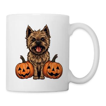 Cairn Terrier Dog Pumpkin Lazy Halloween Party - Tasse - Weiß - Rechts