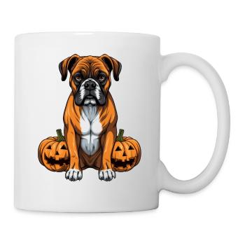 BOXER HUND Hund Kürbis Faule Halloween Party - Tasse - Weiß - Rechts
