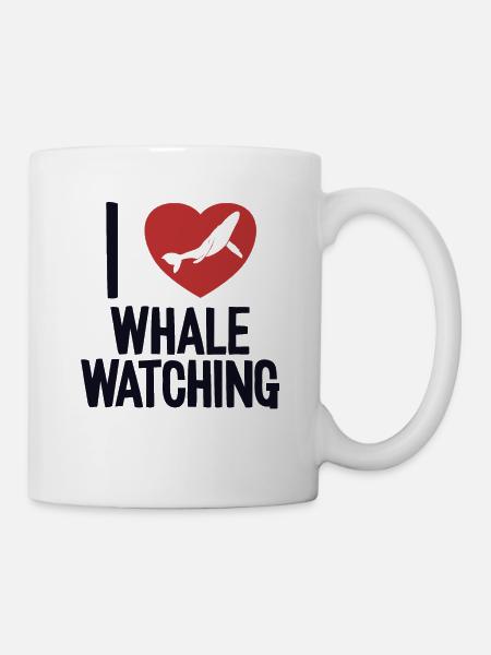 Ich liebe Walbeobachtung Blauer Beluga-Cachalot-Wal - Tasse - Weiß