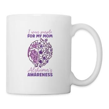 Je porte du violet pour ma mère qui souffre de la maladie d’Alzheimer - Mug blanc - blanc - Droite