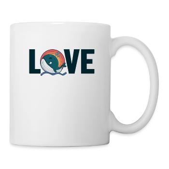 Love Blue Beluga Cachalot Cetacea Watcher Wal - Tasse - Weiß - Rechts