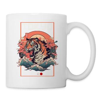 Tokyo Asie 80s Rétro Tiger Japonais - Mug blanc - blanc - Droite