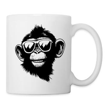 Schimpanse mit Sonnenbrille - Tasse - Weiß - Rechts