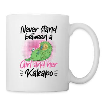 Mädchen und ihr Kakapo Neuseeland Papagei - Tasse - Weiß - Rechts