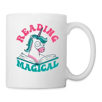 Reading is magical book lover unicorn teacher - Mug - white - Right