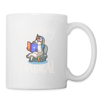 Reading is magical book lover unicorn teacher - Mug - white - Right