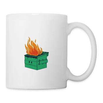 Anxiety Quote Emotional Dumpster Fire Heartbroken - Mug - white - Right