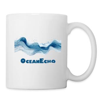 Line Style Wave Motif - OceanEcho - Mug - white - Right