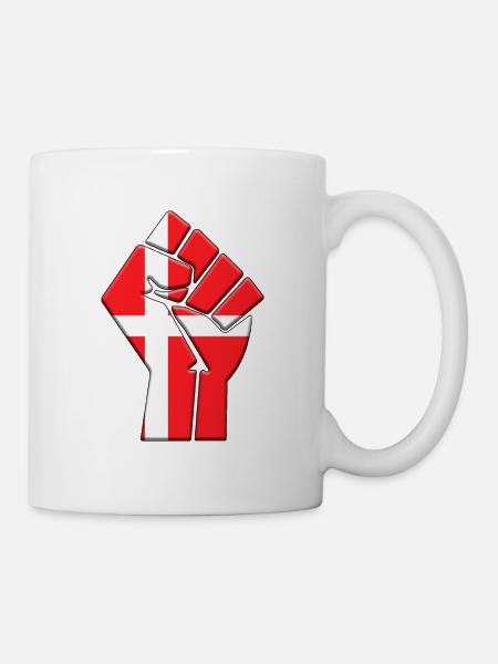 Dänemark Flagge Dänischer Landesstolz Einheimische Abstammung - Tasse - Weiß