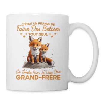Futur Grand Frère Cadeau Annonce Grossesse Renard - Mug blanc - blanc - Droite