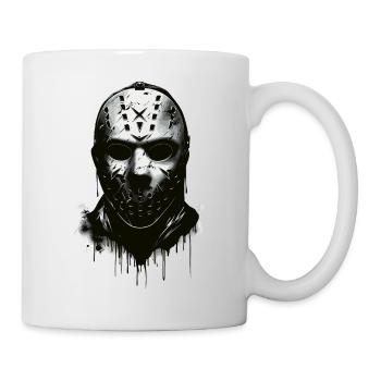 Masque effrayant de gardien de but de hockey sur glace d’Halloween - Mug blanc - blanc - Droite