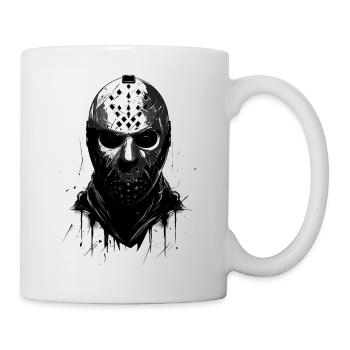Masque effrayant de gardien de but de hockey sur glace d’Halloween - Mug blanc - blanc - Droite