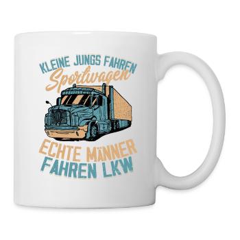 Echte Männer fahren LKW Fahrer - Tasse - Weiß - Rechts