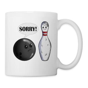 Bowlingkugel Sorry Witziges Bowler Bowlingoutfit - Tasse - Weiß - Rechts