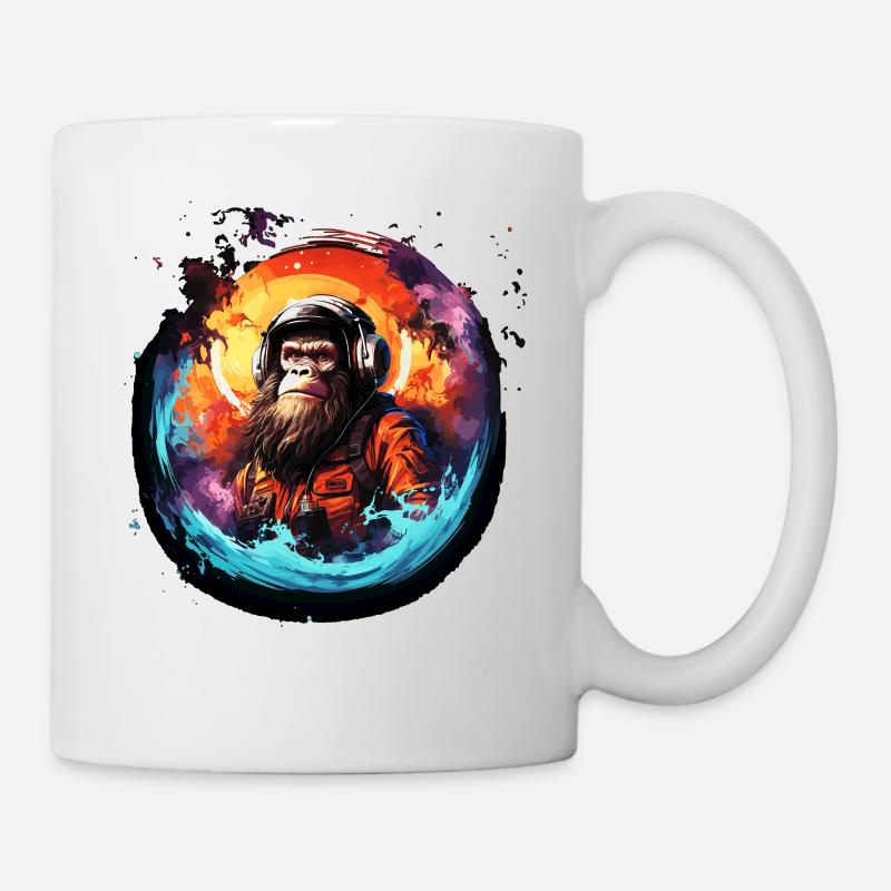 Astronaut Gorrilla - Outer Space Universe Monkey, - Mug - white