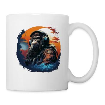 Cool Ape with headphone - Ape, Monkey Graphics - Mug - white - Right