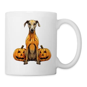 Greyhound Dog Pumpkin Lazy Halloween Party Costume - Tasse - Weiß - Rechts