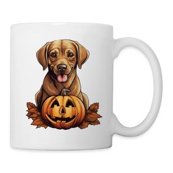 Labrador Retriever Hund Kürbis Faules Halloween - Tasse - Weiß - Rechts