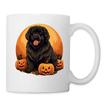 Newfoundland Dog Pumpkin Lazy Halloween Party - Mug - white - Right