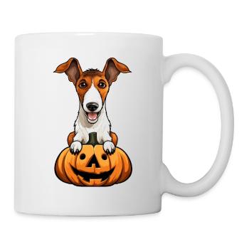 Fox Terrier Dog Pumpkin Lazy Halloween Party - Tasse - Weiß - Rechts