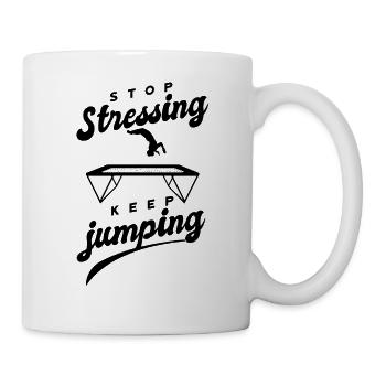 Lustige Sprüche Fitness Workout Trampolin-Sport - Tasse - Weiß - Rechts