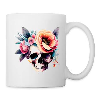 Bloom skull, flowers. - Mug - white - Right