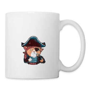 Lustige Pi Day Mathematik Wissenschaft Katze Pirat - Tasse - Weiß - Rechts