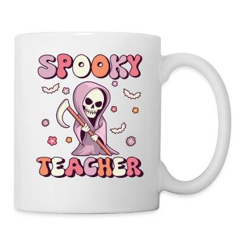 Spooky Teacher Groovy Grim Reaper Vintage - Mug - white - Right