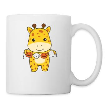 Girafe Joyeux costume fantôme de citrouille d’Halloween - Mug blanc - blanc - Droite