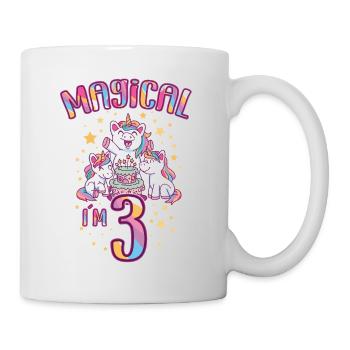 Birthday Unicorn 3 Years Old Bday Party Gift Idea - Mug - white - Right