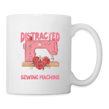 Easily distracted by dogs and sewing machine Closer - Mug - white - Right