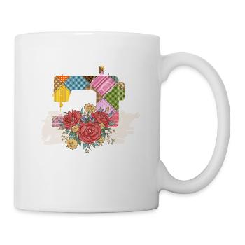 Flower Sewing Machine Seamstress Quilting Seamstress Seamstress - Mug - white - Right