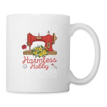 In the beginning it was a harmless hobby: sewing, quilting - Mug - white - Right